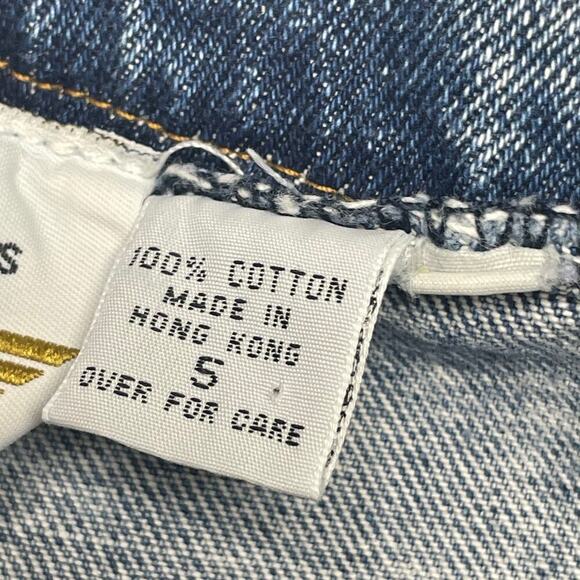 Vintage 80s Limited Express Acid Wash Fold Over High Waist Jeans Tapered Leg EXP - Picture 5 of 8